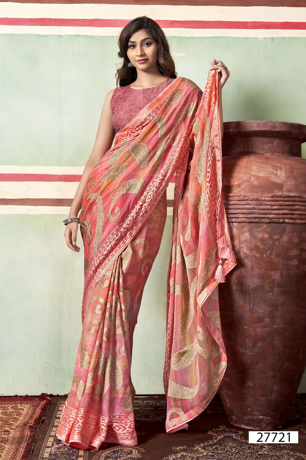 Inaaya Vol 5 By Vallabhi Printed Brasso Sarees Wholesale Shop In Surat
